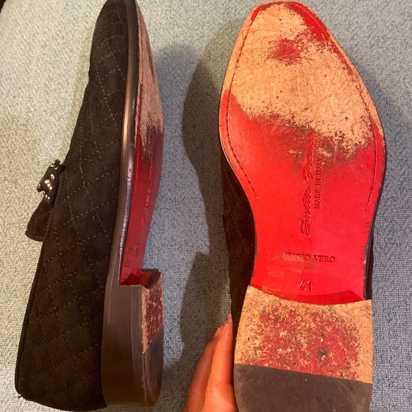 Emilio Franco Tuxedo Black Sued Slip on Shoe - Picture 4 of 5